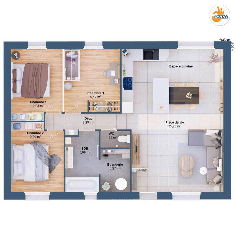 Image de l'annonce Maison 5 pièces 76 m2