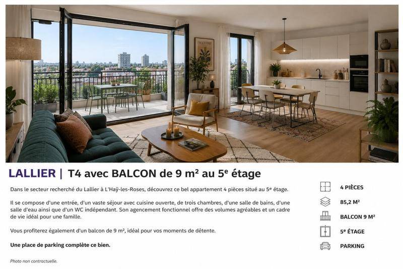 Image de l'annonce QUARTIER LALLIER | Grand T4 avec BALCON…