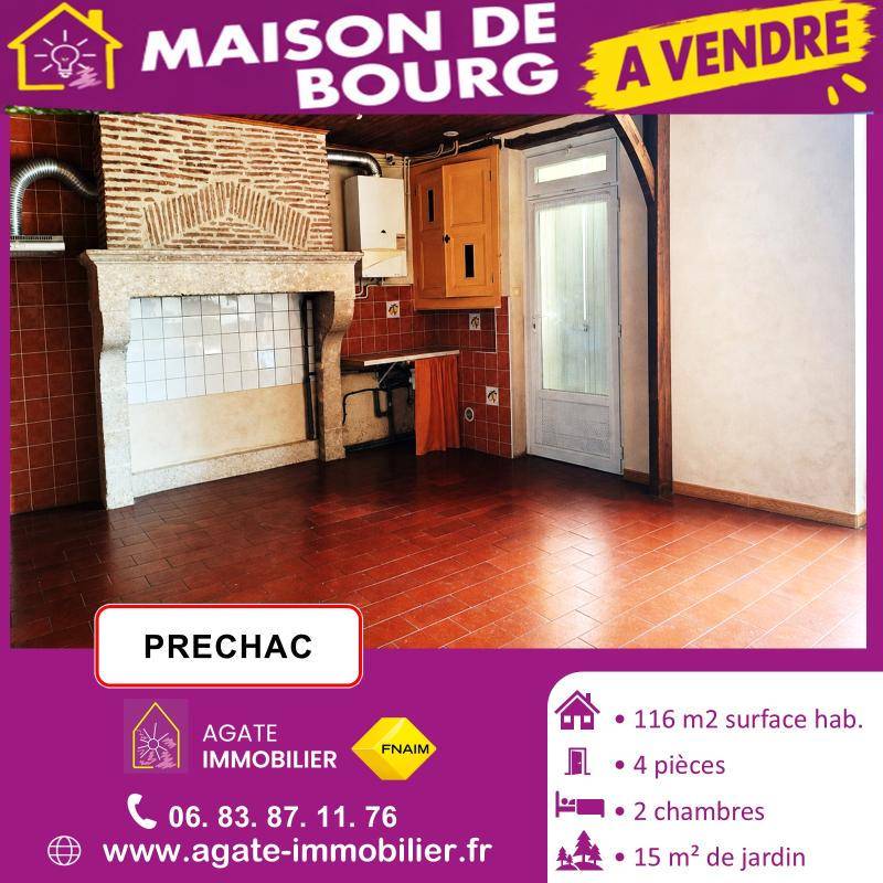 Image de l'annonce maison de bourg a vendre 33730 prechac