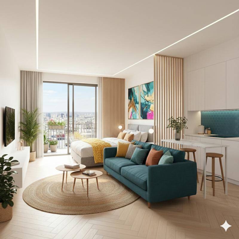 Image de l'annonce studio dernier étage plein sud – vue…