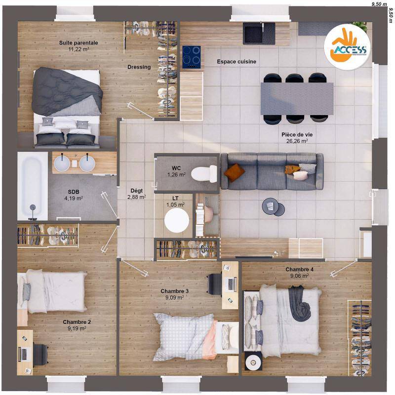 Image de l'annonce Maison 6 pièces 74 m2