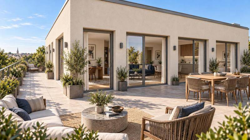 Image de l'annonce T2 LUMINEUX AVEC GRANDE TERRASSE