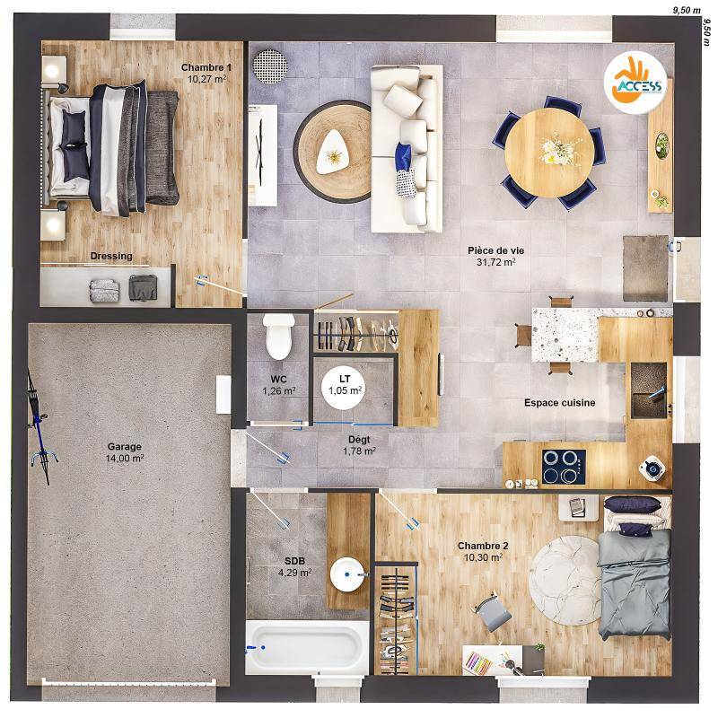 Image de l'annonce Maison 4 pièces 61 m2