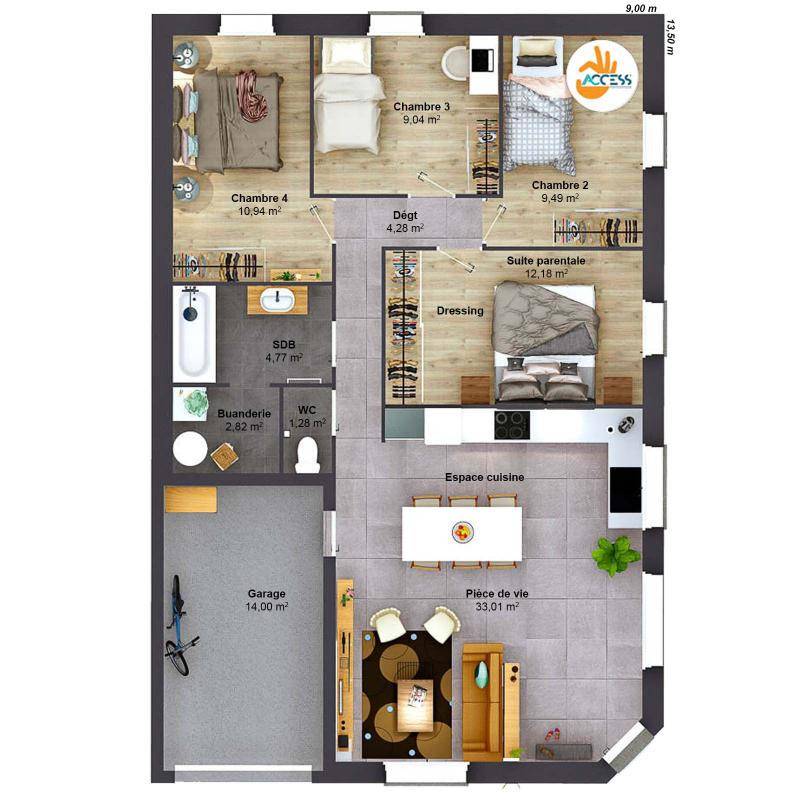 Image de l'annonce Maison 6 pièces 88 m2