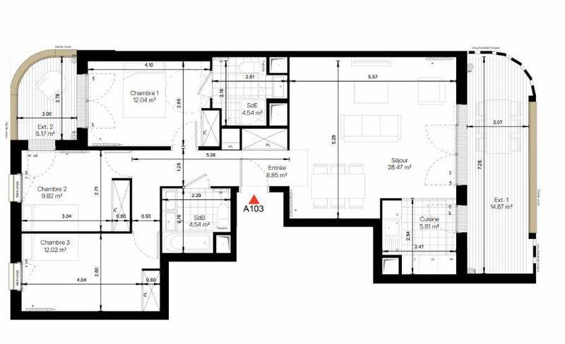 Image de l'annonce Beau 4 pièces avec deux terrasses -…