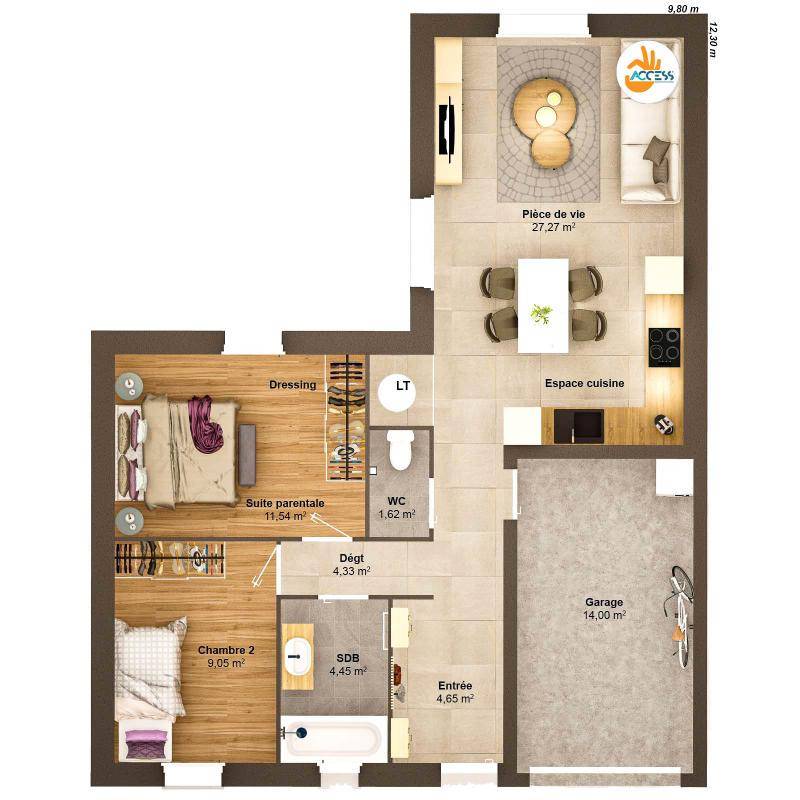 Image de l'annonce Maison 4 pièces 63 m2