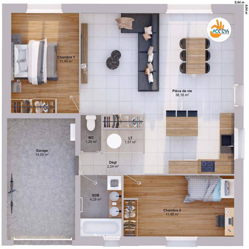 Image de l'annonce Maison 4 pièces 68 m2