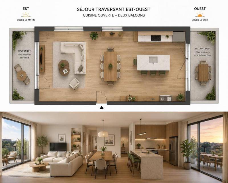 Image de l'annonce T3 Confort Traversant EST/OUEST !