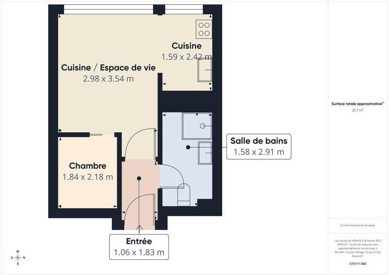 Image de l'annonce Charmant 2 pièces rénové de 27 m²…