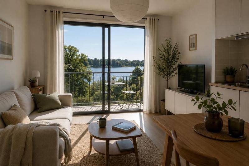 Image de l'annonce **** FACE AU LAC **** T1 avec…