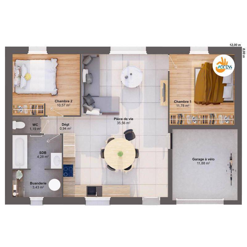 Image de l'annonce Maison 4 pièces 68 m2