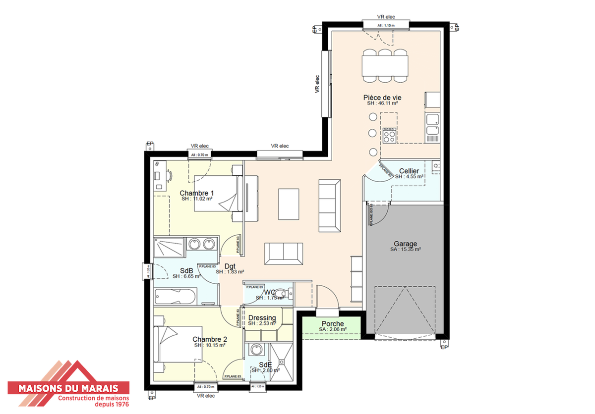 Programme terrain + maison à Boismé en Deux-Sèvres (79) de 531 m² à vendre au prix de 18611579€ - 3