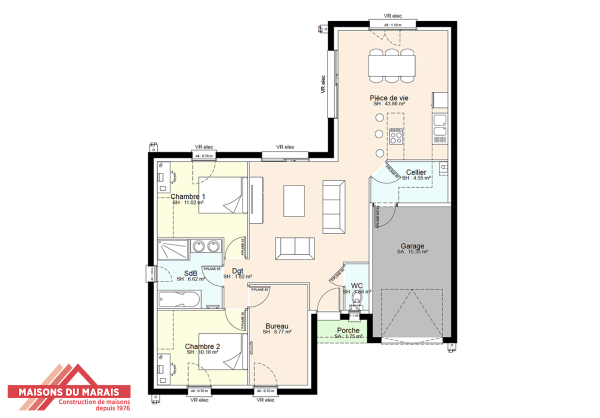 Programme terrain + maison à Vausseroux en Deux-Sèvres (79) de 619 m² à vendre au prix de 174970€ - 3