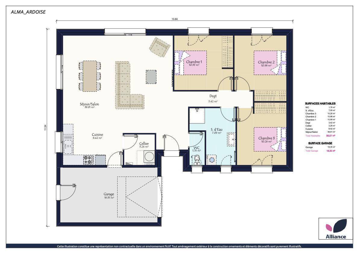 Programme terrain + maison à Saint-Germain-de-Prinçay en Vendée (85) de 45 m² à vendre au prix de 204470€ - 3