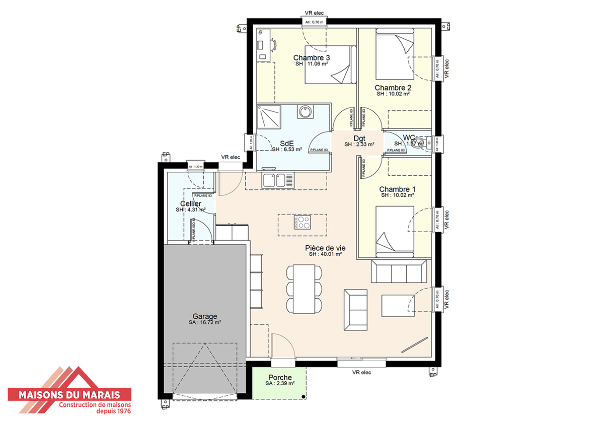 Programme terrain + maison à Secondigny en Deux-Sèvres (79) de 462 m² à vendre au prix de 180575€ - 3