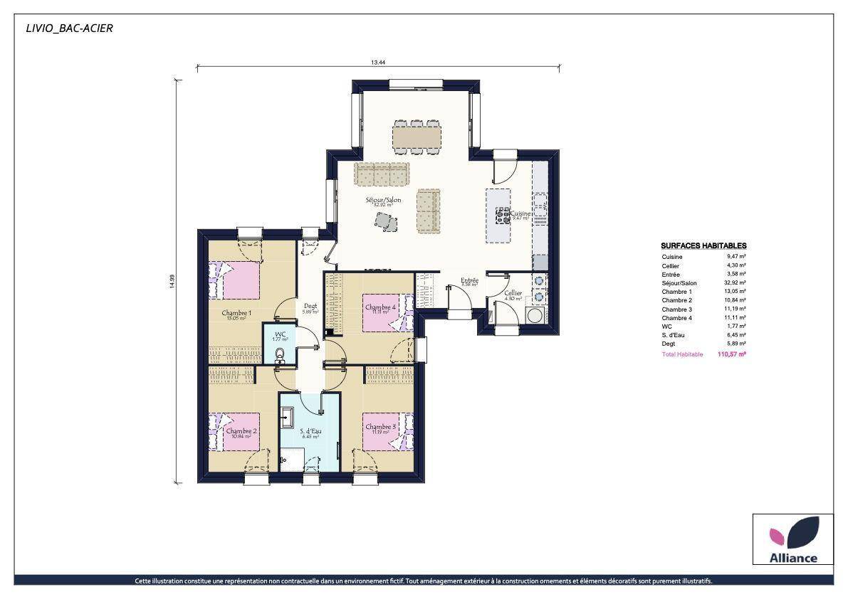 Programme terrain + maison à Saint-Barthélemy-d'Anjou en Maine-et-Loire (49) de 263 m² à vendre au prix de 331530€ - 3