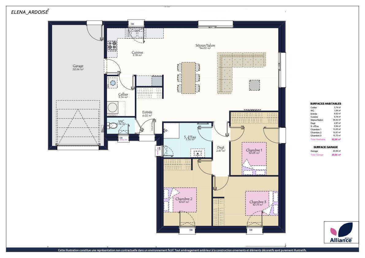 Programme terrain + maison à Chalonnes-sur-Loire en Maine-et-Loire (49) de 250 m² à vendre au prix de 211360€ - 3