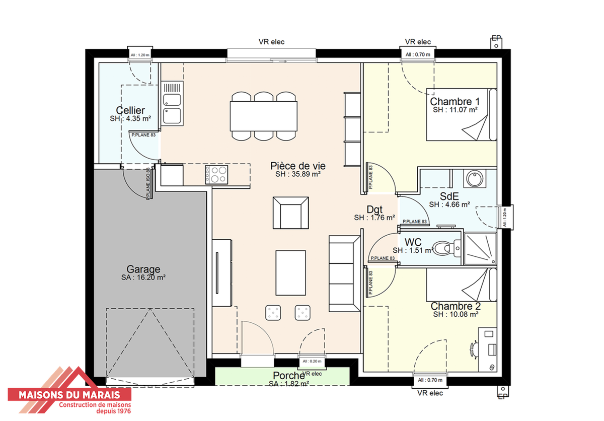 Programme terrain + maison à Loudun en Vienne (86) de 399 m² à vendre au prix de 143997€ - 3