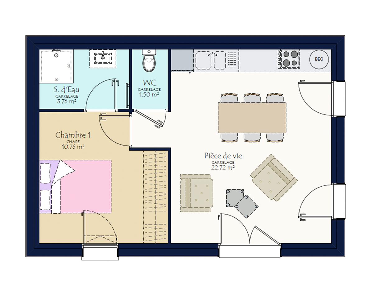 Programme terrain + maison à Saint-Germain-de-Prinçay en Vendée (85) de 45 m² à vendre au prix de 110270€ - 3