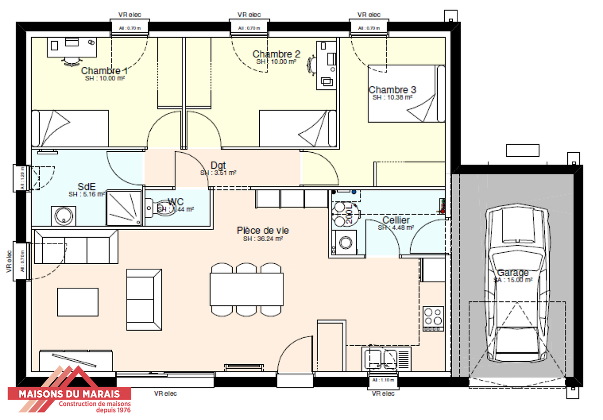 Programme terrain + maison à La Crèche en Deux-Sèvres (79) de 328 m² à vendre au prix de 158544€ - 2