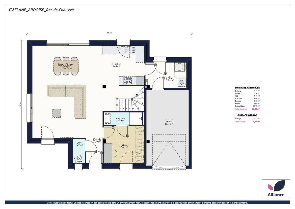Programme terrain + maison à Saint-Barthélemy-d'Anjou en Maine-et-Loire (49) de 680 m² à vendre au prix de 388590€ - 3