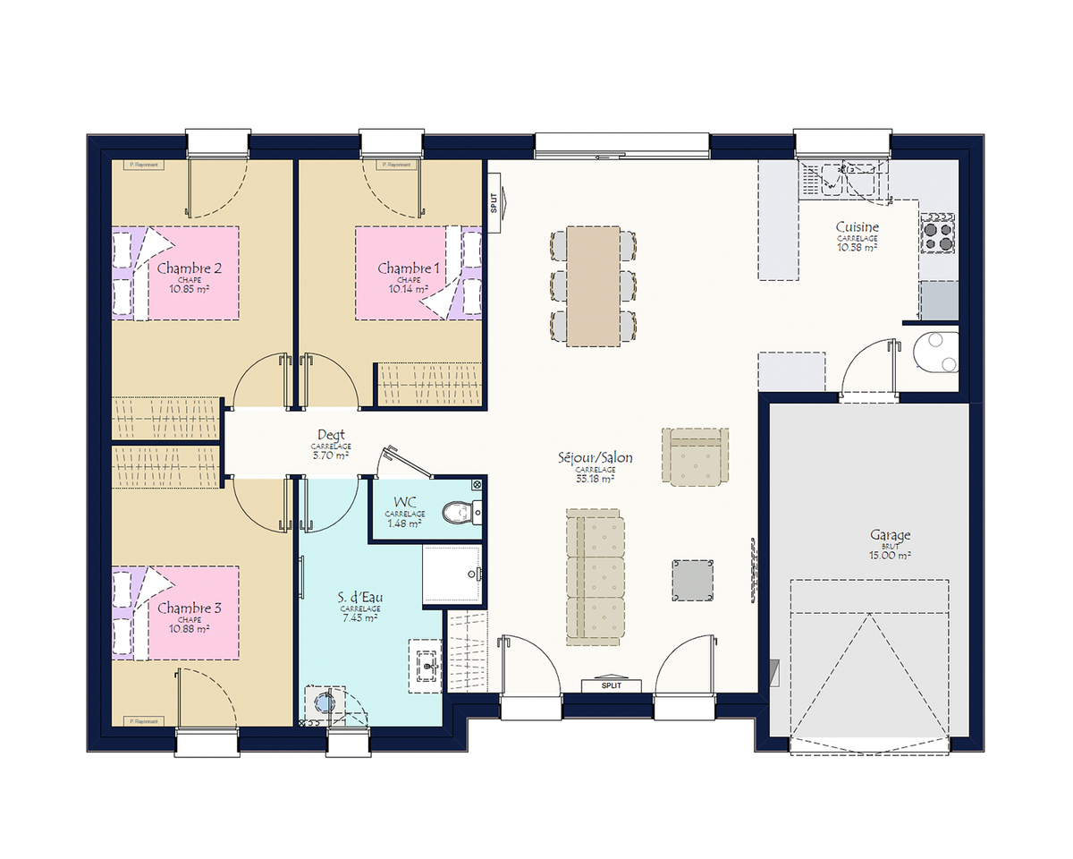 Programme terrain + maison à Saint-Léger-de-Linières en Maine-et-Loire (49) de 529 m² à vendre au prix de 269339€ - 3