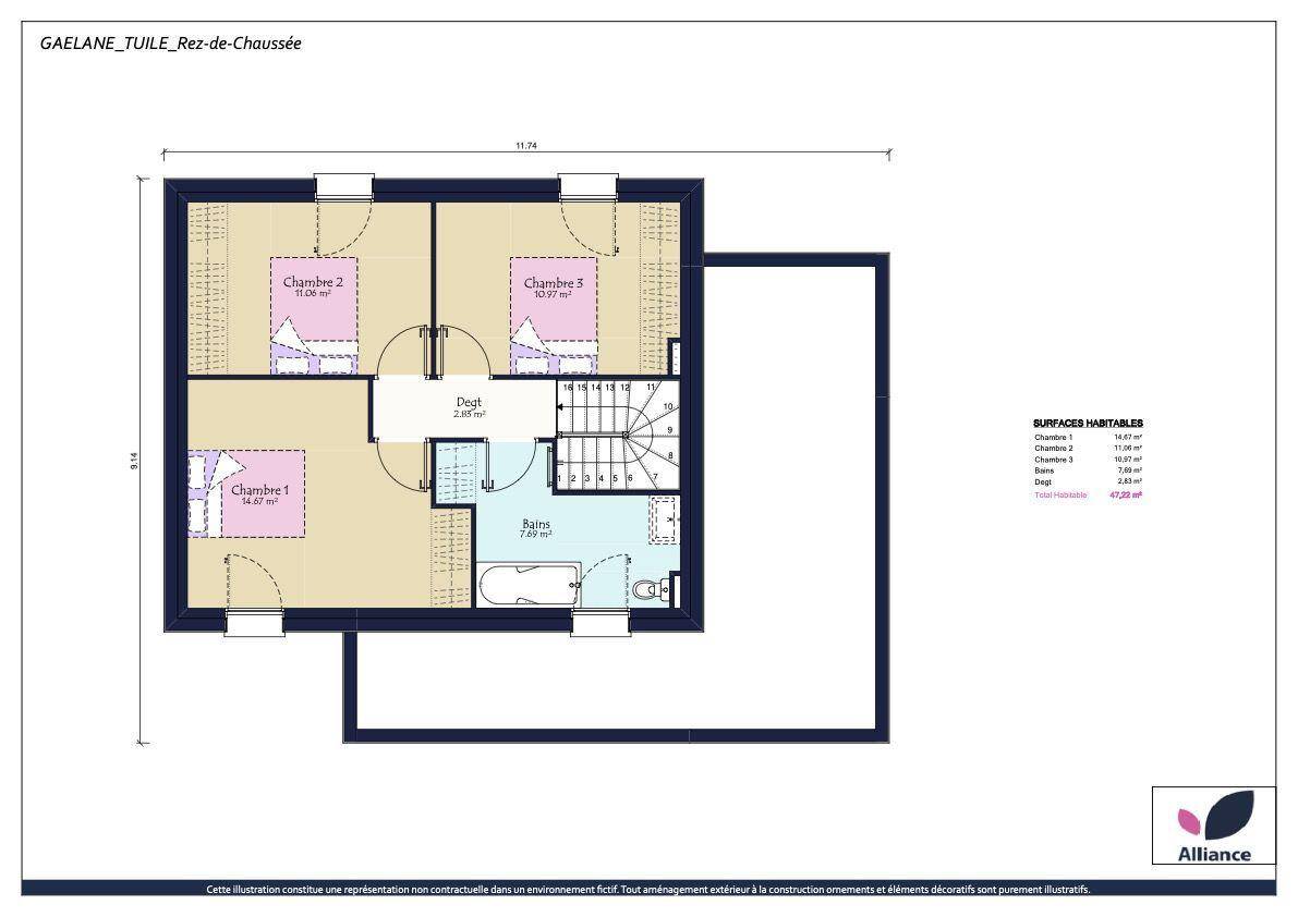 Programme terrain + maison à Tiffauges en Vendée (85) de 1235 m² à vendre au prix de 332170€ - 4