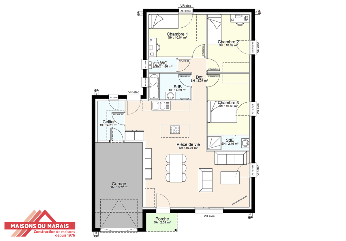 Programme terrain + maison à Yzernay en Maine-et-Loire (49) de 710 m² à vendre au prix de 217898€ - 3