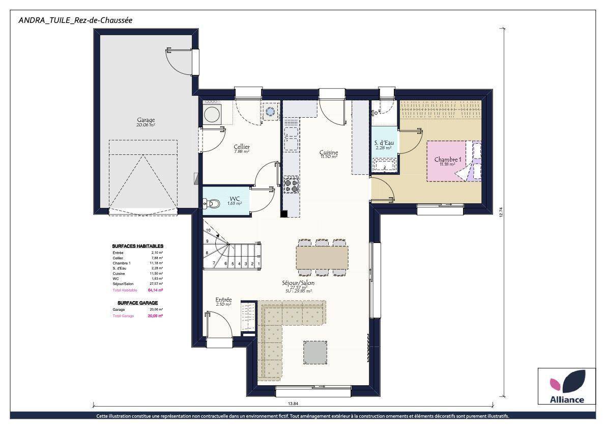 Programme terrain + maison à Antigny en Vendée (85) de 757 m² à vendre au prix de 254570€ - 4