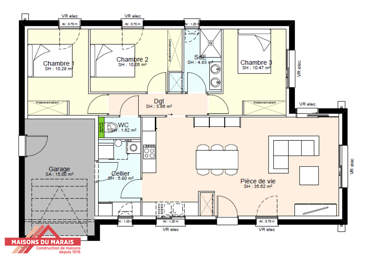 Programme terrain + maison à Coulon en Deux-Sèvres (79) de 597 m² à vendre au prix de 215576€ - 3