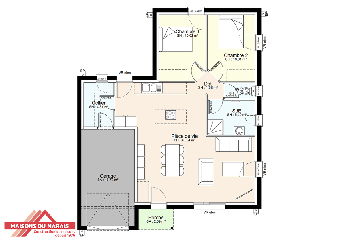 Programme terrain + maison à Thouars en Deux-Sèvres (79) de 332 m² à vendre au prix de 161242€ - 3