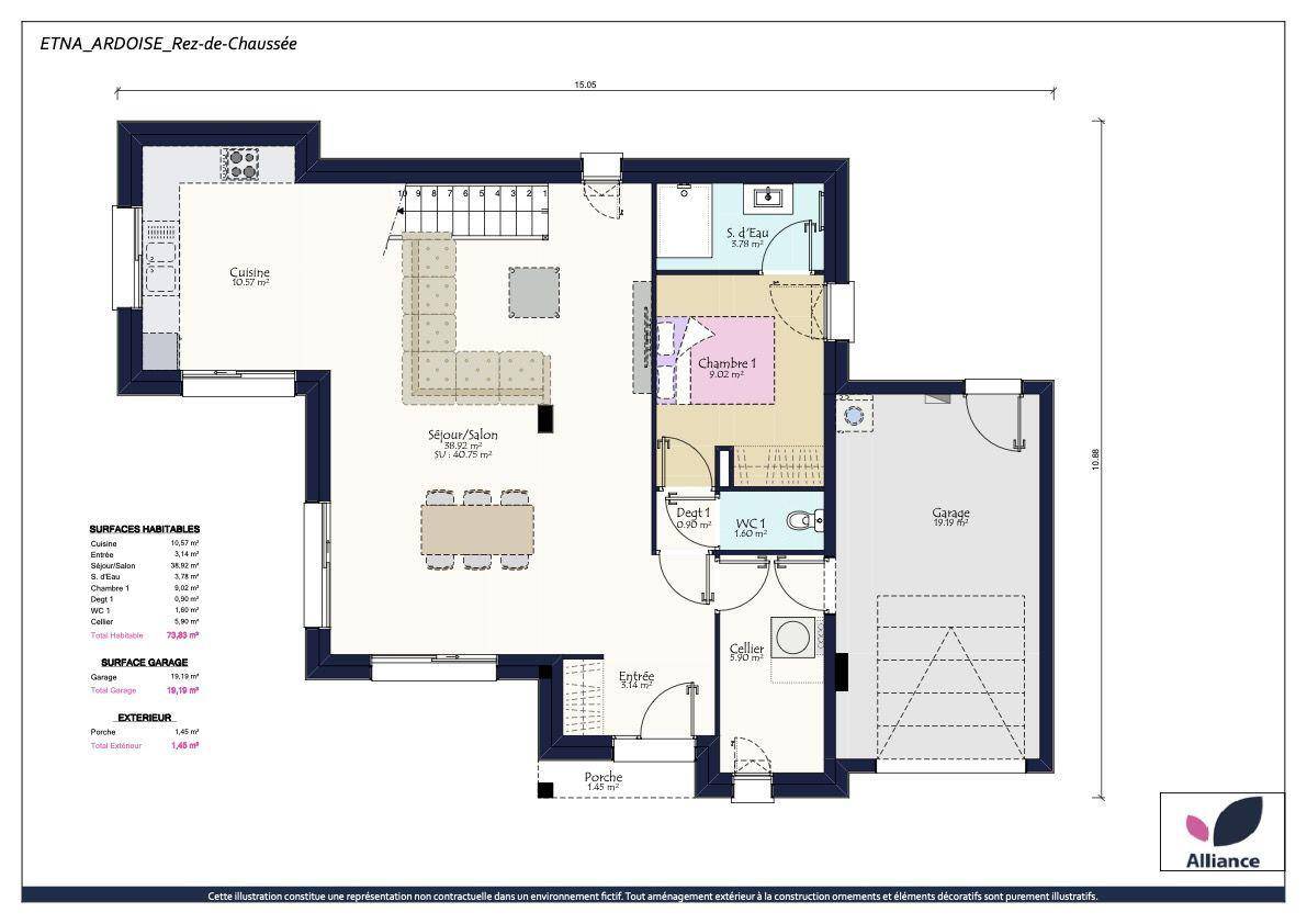 Programme terrain + maison à Mazé-Milon en Maine-et-Loire (49) de 451 m² à vendre au prix de 313290€ - 3
