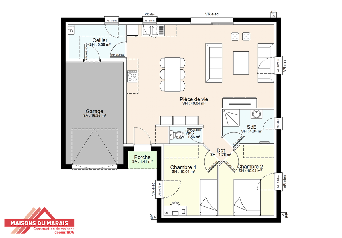 Programme terrain + maison à Yzernay en Maine-et-Loire (49) de 455 m² à vendre au prix de 174782€ - 3