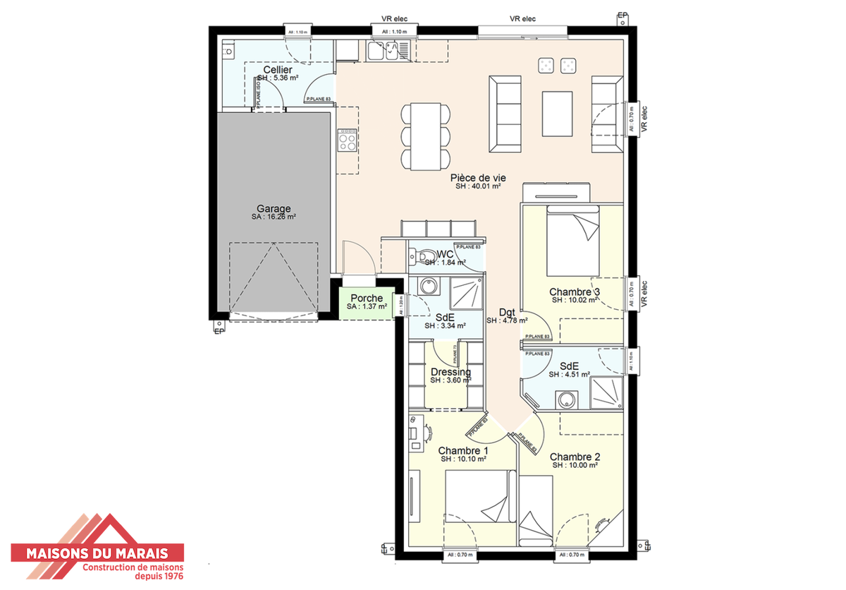 Programme terrain + maison à Thouars en Deux-Sèvres (79) de 500 m² à vendre au prix de 193042€ - 3