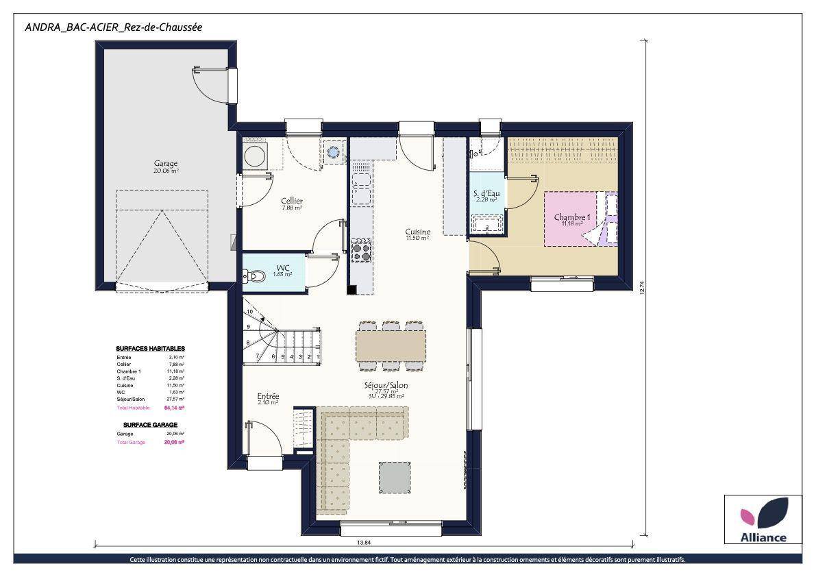 Programme terrain + maison à Chalonnes-sur-Loire en Maine-et-Loire (49) de 462 m² à vendre au prix de 310050€ - 4