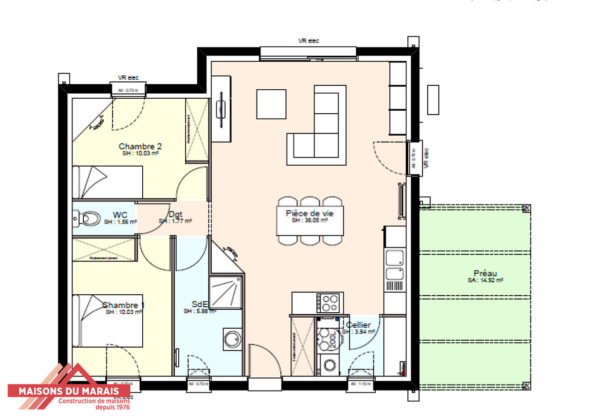 Programme terrain + maison à Granzay-Gript en Deux-Sèvres (79) de 555 m² à vendre au prix de 156946€ - 3