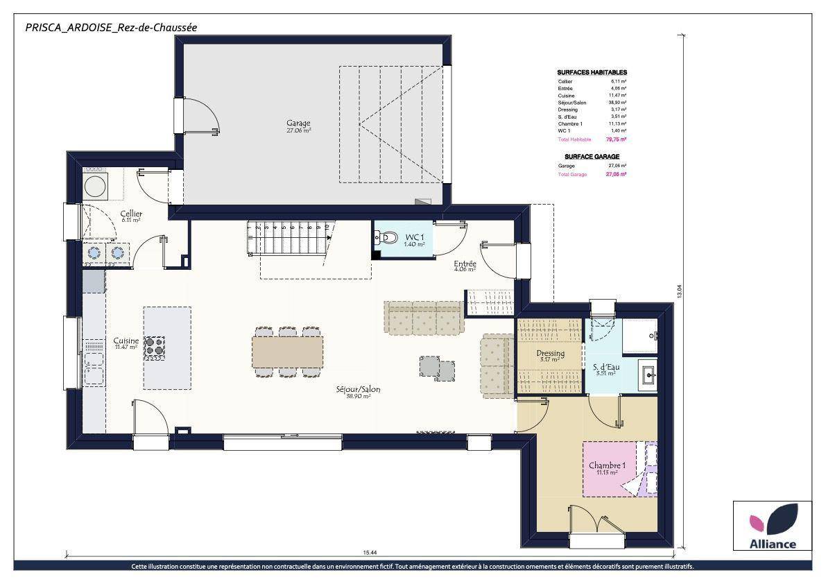 Programme terrain + maison à Huillé-Lézigné en Maine-et-Loire (49) de 397 m² à vendre au prix de 295064€ - 3
