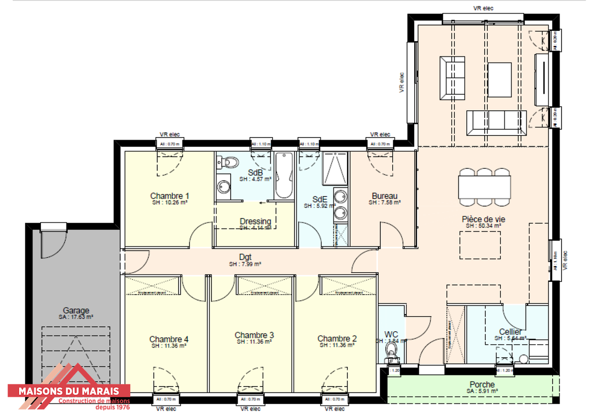 Programme terrain + maison à Melle en Deux-Sèvres (79) de 627 m² à vendre au prix de 294728€ - 3