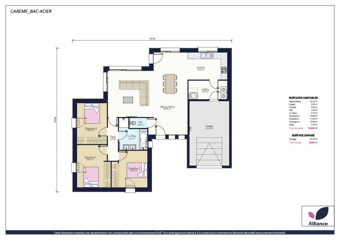 Programme terrain + maison à Beaufort-en-Anjou en Maine-et-Loire (49) de 1700 m² à vendre au prix de 286640€ - 4