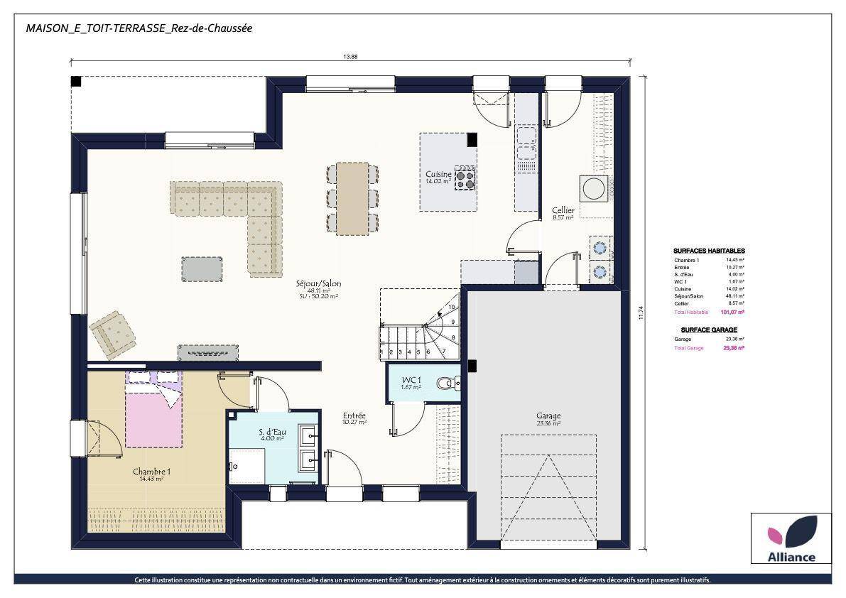 Programme terrain + maison à Bouchemaine en Maine-et-Loire (49) de 942 m² à vendre au prix de 610890€ - 4