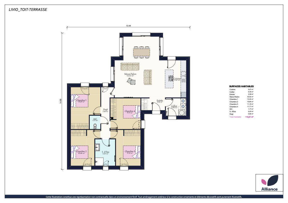Programme terrain + maison à Sarrigné en Maine-et-Loire (49) de 918 m² à vendre au prix de 368790€ - 3