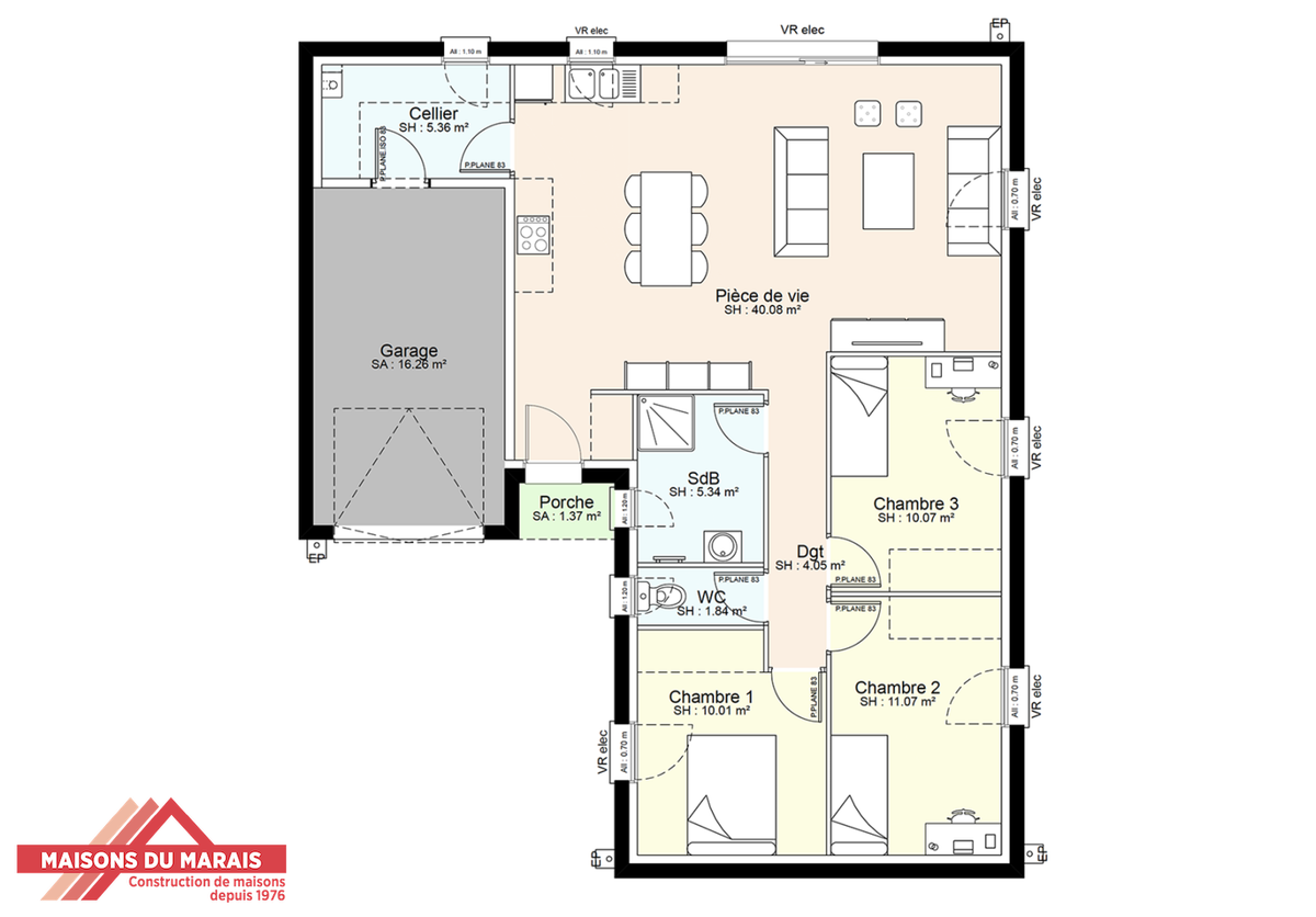 Programme terrain + maison à Clessé en Deux-Sèvres (79) de 843 m² à vendre au prix de 177720€ - 3