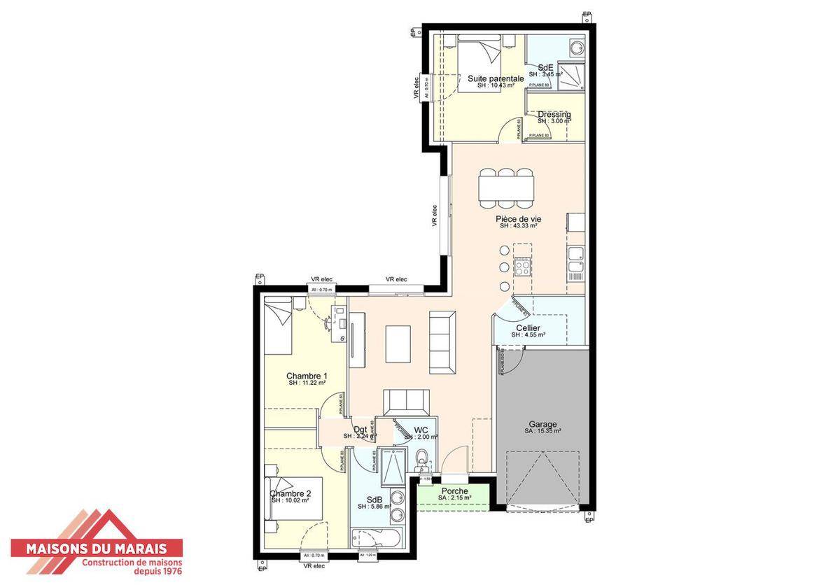 Programme terrain + maison à Pompaire en Deux-Sèvres (79) de 772 m² à vendre au prix de 214307€ - 3
