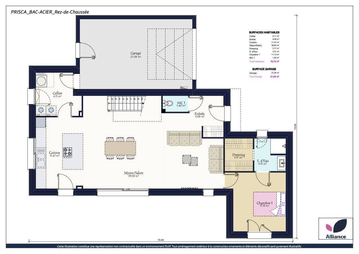 Programme terrain + maison à La Ménitré en Maine-et-Loire (49) de 640 m² à vendre au prix de 303610€ - 3